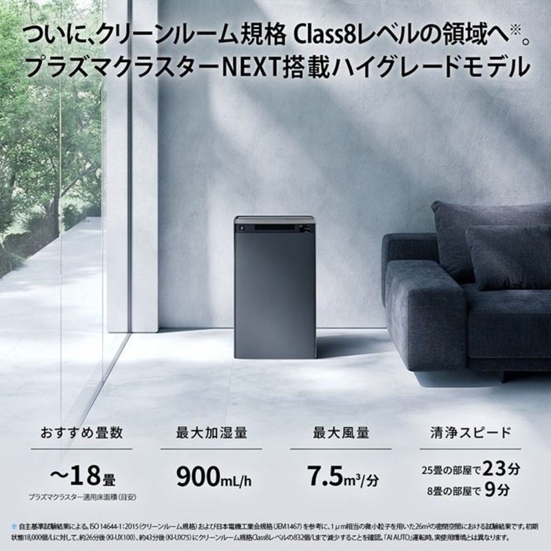 【SHARP】加湿空気清浄機 KI-UX75