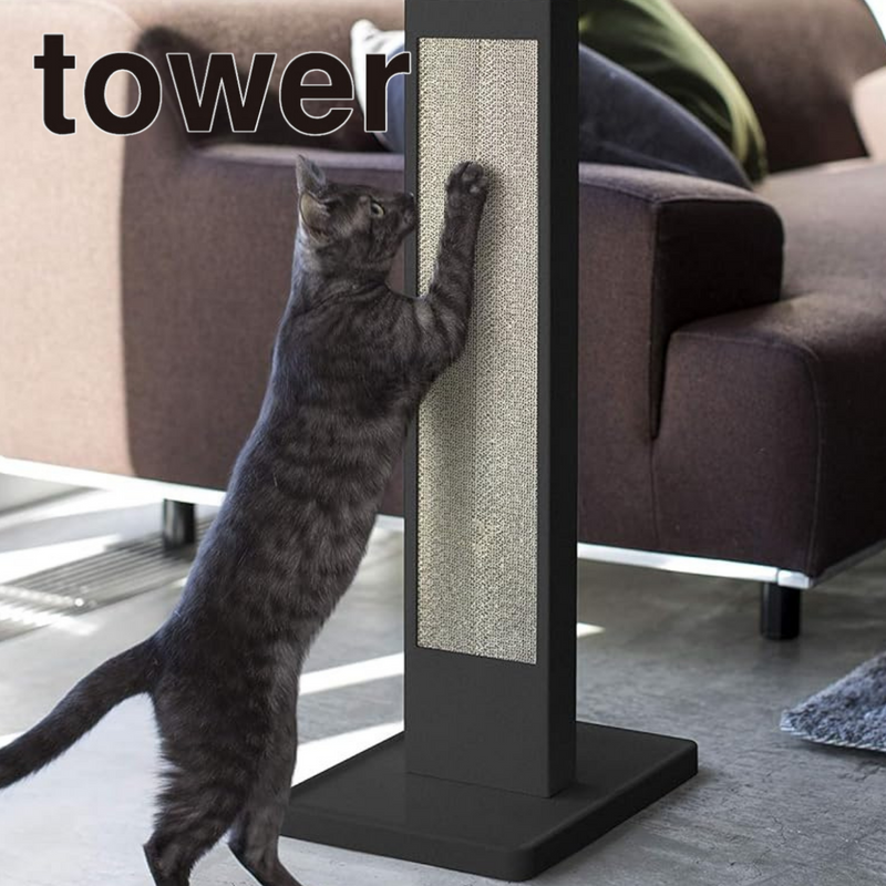 【tower】猫の爪とぎスタンド ホワイトブラック 山崎実業4212/4213
