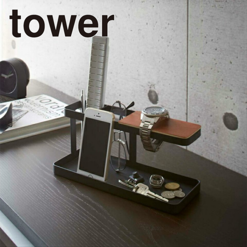 【tower】デスクバー ホワイト ブラック 山崎実業2299/2300