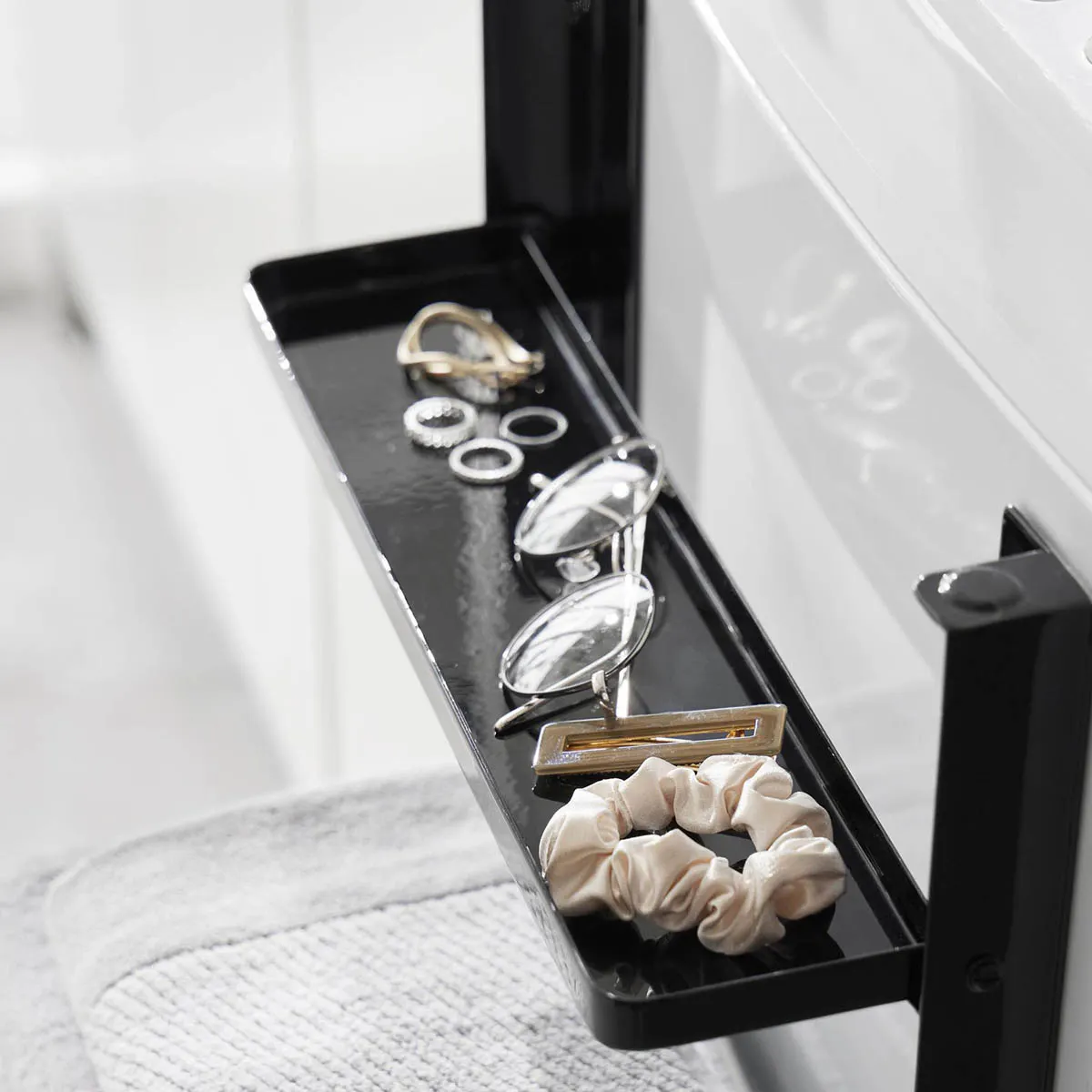 tower】洗濯機横マグネット折り畳み棚 タワー 2段 山崎実業1717/1718