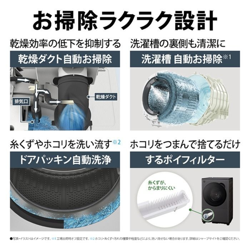 新品・開封済み】シャープ ドラム式洗濯機 ES-8XS1-WL(洗濯・脱水8.0kg