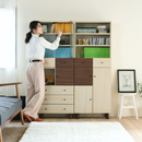 【お客様組立品】 Two-tone BOXシリーズ ガラス扉＆チェスト FMB-0001