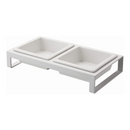 【tower】ペットフードボウルスタンドセット ホワイト ブラック 山崎実業 4206/4207