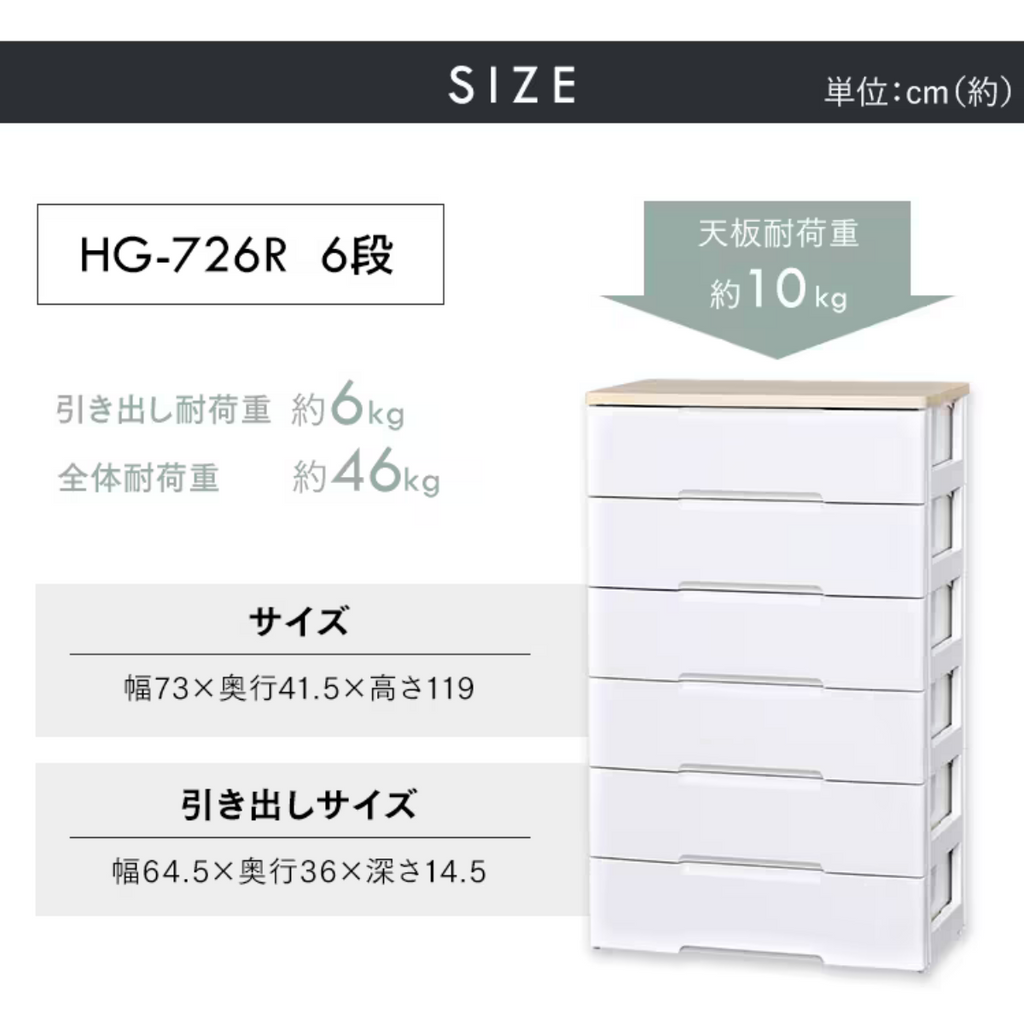 アイリスオーヤマ】完成家具 ウッドトップチェスト 幅73cm 4/5/6/7段 アイリスオーヤマ】完成家具 ウッドトップチェスト 幅73cm 4/5/6/7段