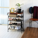 【お客様組立品】 ロートアイアンシリーズ ヨーロッパ風シューズラック 兼 飾り棚 IRI-0055