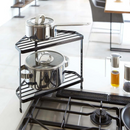 【tower】キッチン コーナーラック ホワイト ブラック 山崎実業 7453/7454