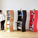 【お客様組立品】 WAVYシリーズ 幅 46cm 高さ152cm デスクドレッサー FWD-0210