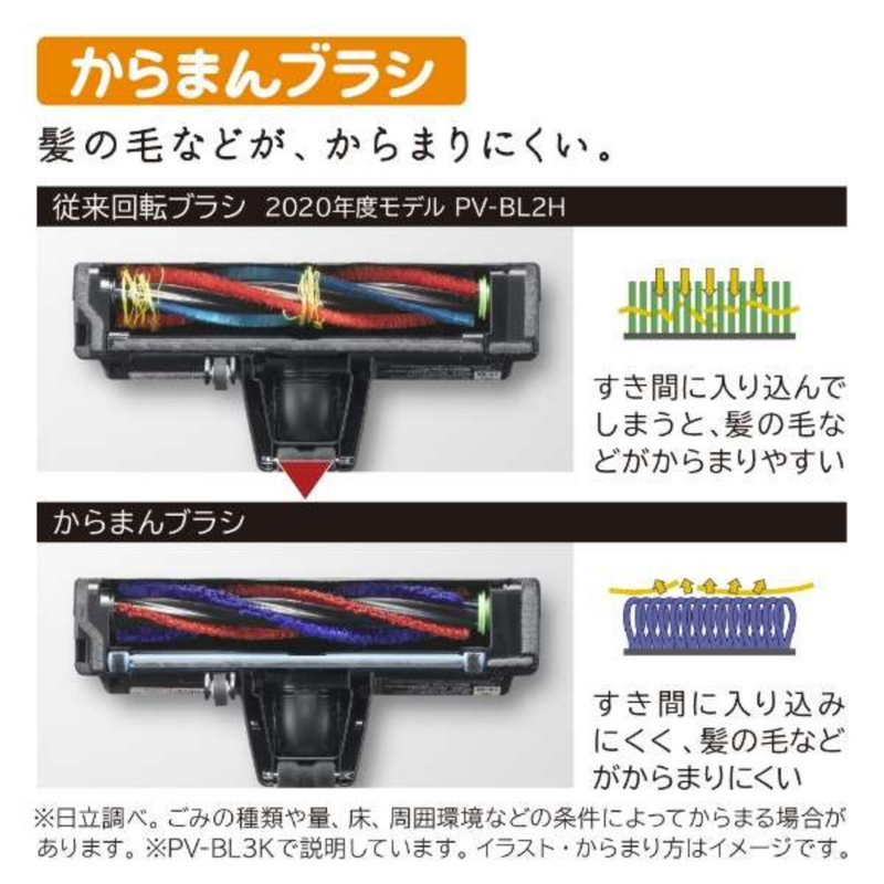 【HITACHI】<br>コードレススティッククリーナー<br>PV-BL3K-N