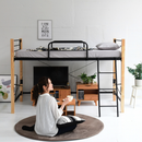 【お客様組立品】 天然木脚パイプベッド シングルサイズ 高さ140.5cm 幅209cm ハイタイプ IRI-1042SET