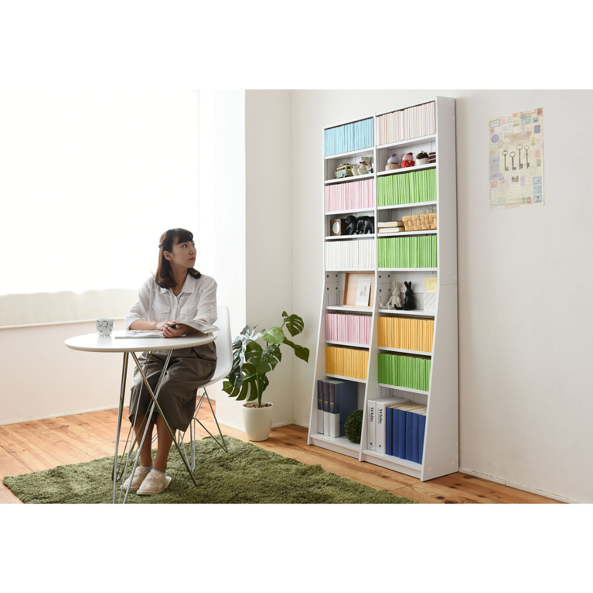お客様組立品】高さ180cm幅90cm文庫本500冊以上収納可能な本棚