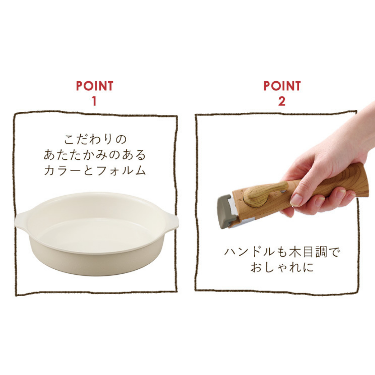 IH・ガス火対応】お皿になるフライパン6点セット アイボリー DPAN-6S