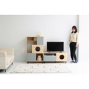 【お客様組立家具】テレビ台 猫 家具 40型対応 幅 100 ペットハウス 収納キャビネット キャットトイレタリー ペット家具  キャットハウス　FNK-0001-NAGY