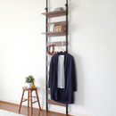 【アイリスオーヤマ】ウッドウォールラック  棚付き WLR-T46　ホワイト（W)・ブラック（B)