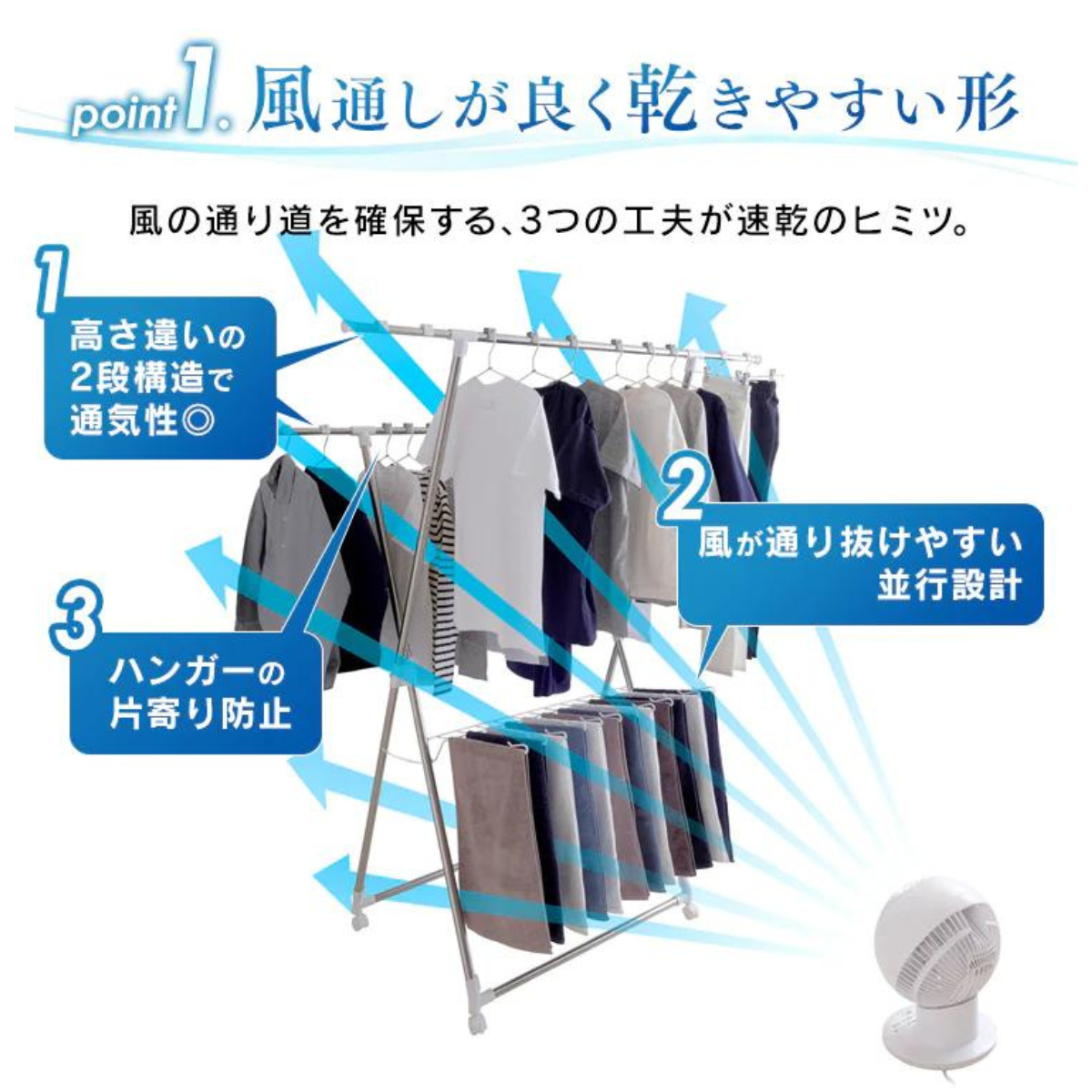 アイリスオーヤマ】風ドライ室内物干し 竿伸縮タイプ KDM-8514X