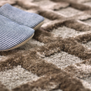 モダン ワッフルデザインシャギー系ラグ【カドリー】