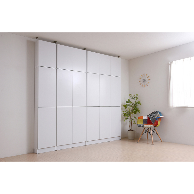 【お客様組立品】<br>MEMORIAシリーズ<br>扉付き本棚 高さ238.5～253.5cm<br>FRM-0100DOORSET