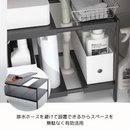 【tower】伸縮シンク下ラック 2段 D40 ホワイト ブラック 山崎実業 4950/4951