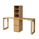 【お客様組立品】 コンパクトツインデスクセット ラック＋チェスト FWD-0002SET【全2色】