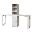 【お客様組立品】 コンパクトツインデスクセット ラック＋チェスト FWD-0002SET【全2色】