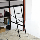 【お客様組立品】 天然木脚パイプベッド シングルサイズ 高さ140.5cm 幅209cm ハイタイプ IRI-1042SET