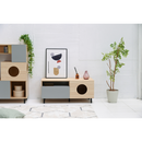 【お客様組立家具】テレビ台 猫 家具 40型対応 幅 100 ペットハウス 収納キャビネット キャットトイレタリー ペット家具  キャットハウス　FNK-0001-NAGY