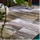 ビンテージ調 ドロップステッチパネルデザインラグ 【アイナ】