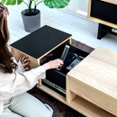 【お客様組立品】 「和」×「モダン」シリーズ リフティングテーブル 幅80cm FWM-0003