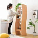 【お客様組立品】 WAVYシリーズ 幅 46cm 高さ152cm デスクドレッサー FWD-0210