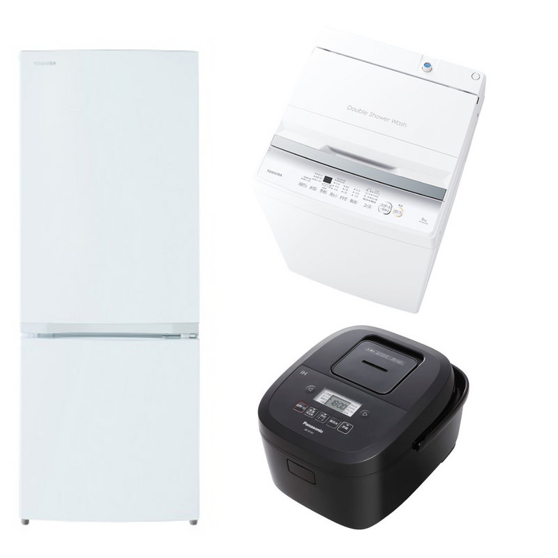【09セット・TOSHIBA】<br>選べる家電3点セット<br>冷蔵庫・洗濯機に＋1アイテム