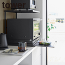 【tower】スライドテーブル付きキッチン家電下ラック タワー ２段 山崎実業 10652/10653