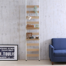 【アイリスオーヤマ】ウッドウォールラック  棚付き WLR-T46　ホワイト（W)・ブラック（B)