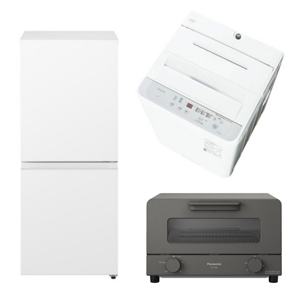 【09セット・Panasonic】, 選べる家電3点セット, 冷蔵庫・洗濯機に＋1アイテム