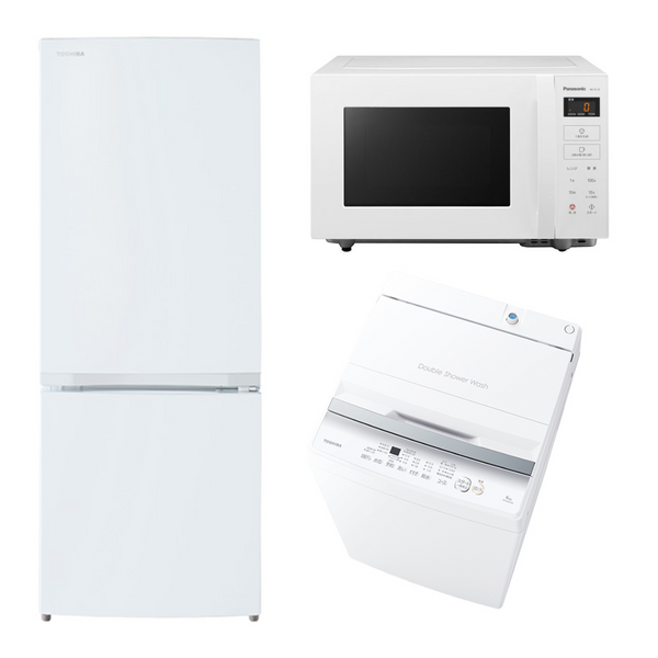 【09セット・TOSHIBA】<br>選べる家電3点セット<br>冷蔵庫・洗濯機にプラス1アイテム