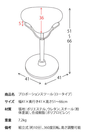 【お客様組立式】<br>プロポーションスツール<br>ロータイプ　全6色　CH-800L