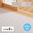 洗えるい草風カーペット パスラッシュ 江戸間8帖