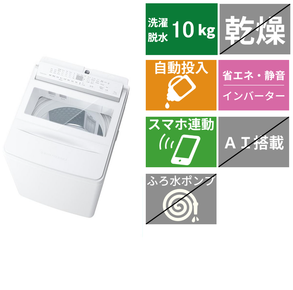 全自動洗濯機 AW-10DPB5(洗濯・脱水10.0kg)