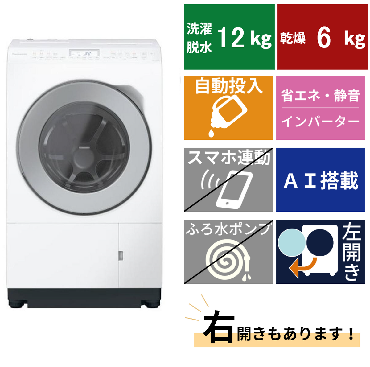 ドラム式洗濯機 NA-LX125EL(洗濯・脱水12.0kg、乾燥6.0)