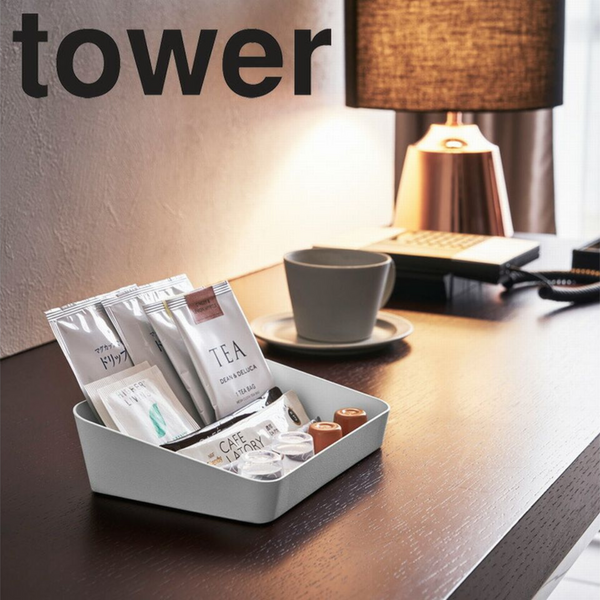 tower】アメニティーボックス タワー ホワイト ブラック 山崎実業 4219