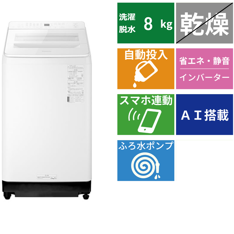 全自動洗濯機<br>NA-FA8K2 (洗濯・脱水8kg)