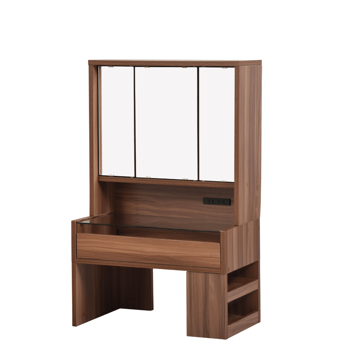 お客様組立商品】 CUSTAシリーズ ドレッサー＜ロータイプ＞三面鏡 幅60