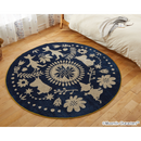 MOOMIN M FOLK LINE RUG M　#38ネイビー　#12イエロー　#1アイボリー