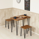 【お客様組立品】KUROSHIO アートダイニング3点セット ＜全2色＞