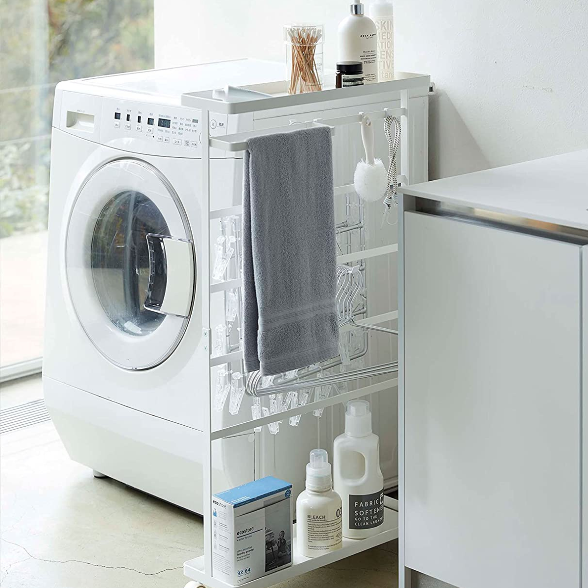 tower】洗濯用品収納ワゴン 山崎実業 5655/5656