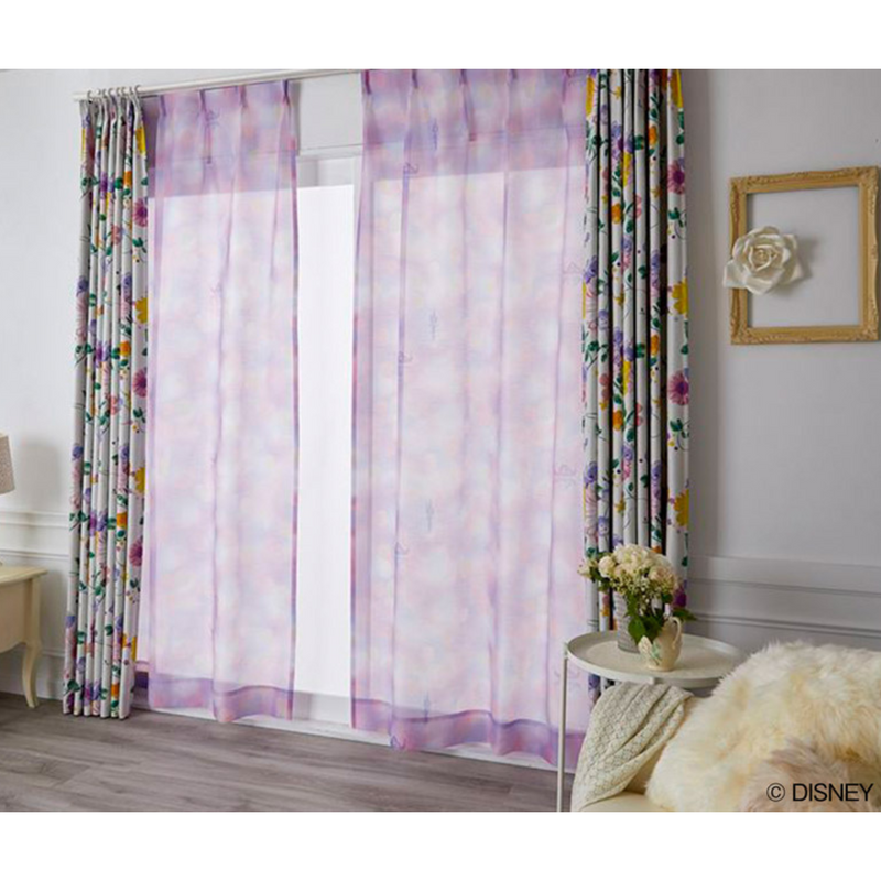 DISNEY PRINCESS / See the light voile レースカーテン M-1205パープル