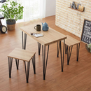 【お客様組立品】KUROSHIO アートダイニング3点セット ＜全2色＞