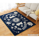 MOOMIN FOLK LINE RUG　#38ネイビー　#12イエロー　#1アイボリー