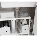 【tower】伸縮シンク下ラック 2段 D30 ホワイト ブラック 山崎実業4948/4949