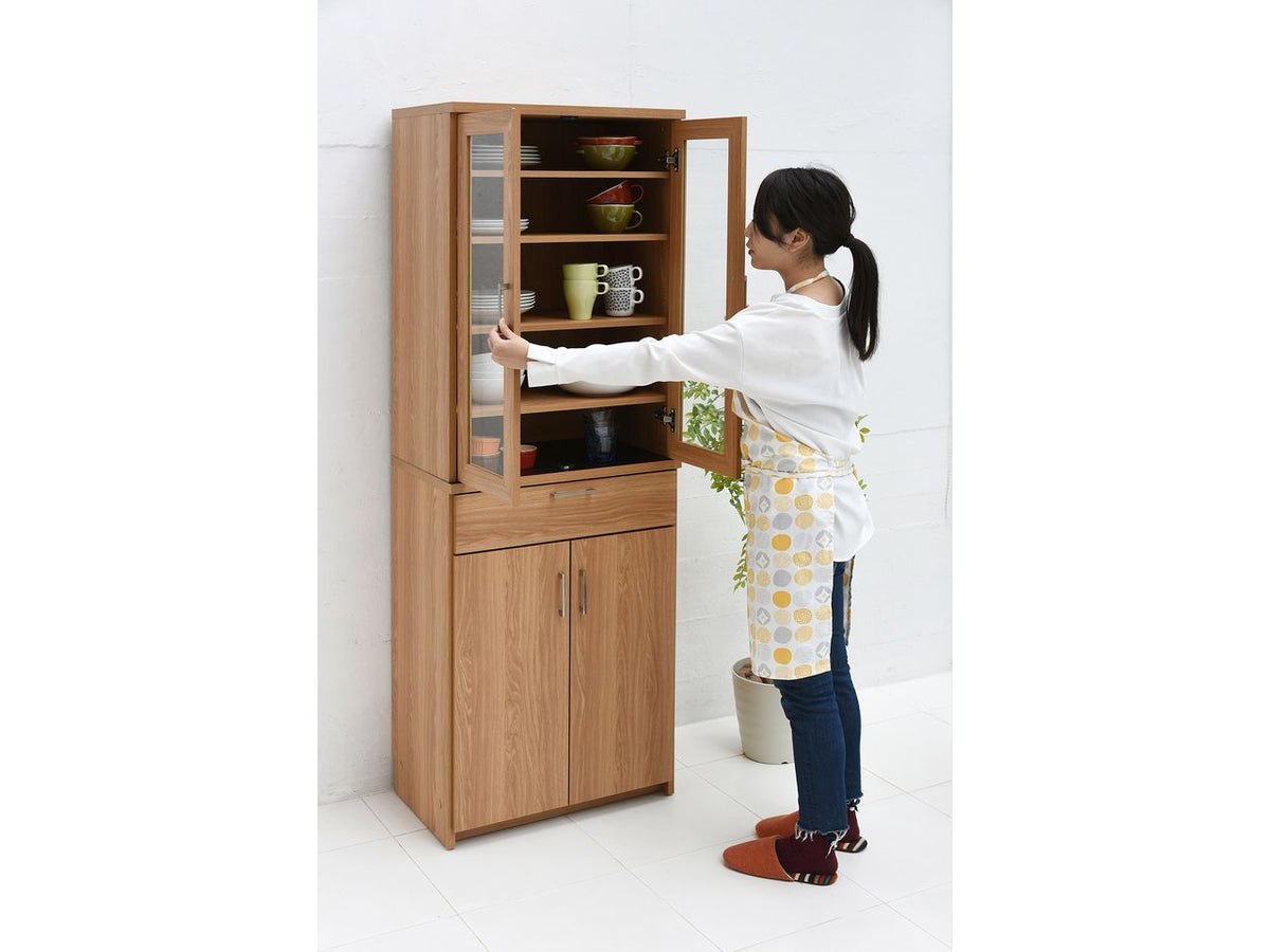 お客様組立品】 北欧キッチンシリーズ 幅 60cm 高さ 180cm 食器棚 FAP-0020