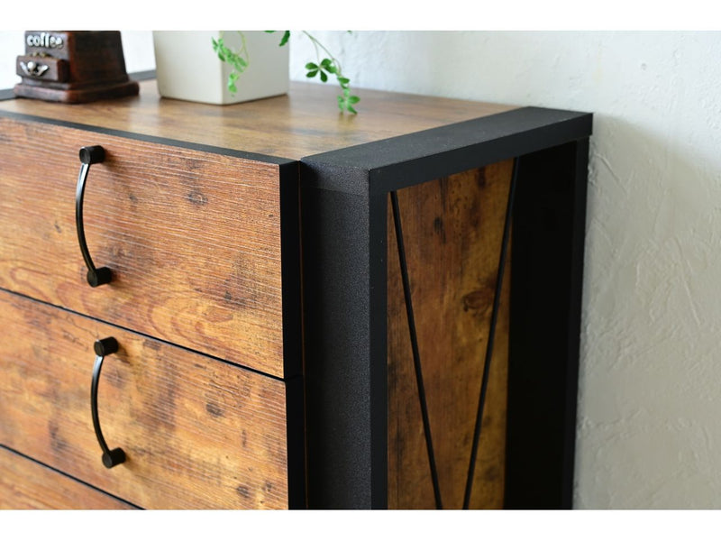 【お客様組立品】<br>brooklynシリーズ<br>リビングボードチェスト 3段<br>FBR-0003